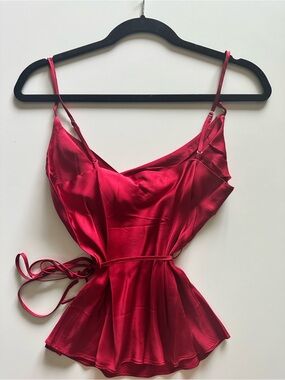 Cowl Neck Camisole Top with Self Tie Waist